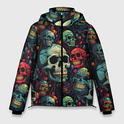 Куртка зимняя мужская Милый skull, цвет: 3D-черный