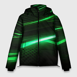 Куртка зимняя мужская Зеленый неоновый свет, цвет: 3D-светло-серый