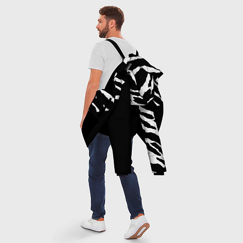 Мужская зимняя куртка Полосы зебры с черным / 3D-Черный – фото 5