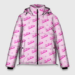 Куртка зимняя мужская Паттерн - Барби и сердечки, цвет: 3D-светло-серый