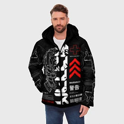 Куртка зимняя мужская Кибер арт в Японском стиле, цвет: 3D-черный — фото 2