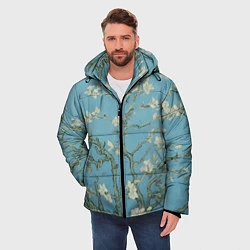 Куртка зимняя мужская Цветущие ветки миндаля - картина ван Гога, цвет: 3D-красный — фото 2