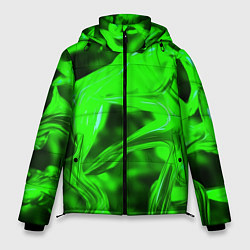 Куртка зимняя мужская Зелёная кислотная неоновая коалесценция, цвет: 3D-красный