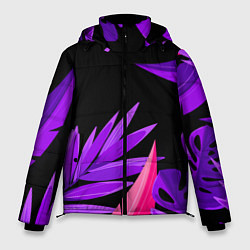 Куртка зимняя мужская Floral composition - neon, цвет: 3D-черный