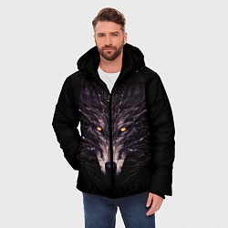 Куртка зимняя мужская Волк в кромешной темноте, цвет: 3D-черный — фото 2