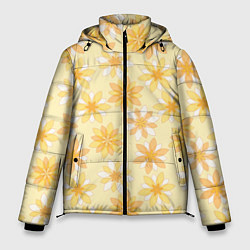 Мужская зимняя куртка Желтые геометричные цветы