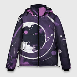 Куртка зимняя мужская Фиолетовый космос - нейросеть, цвет: 3D-светло-серый