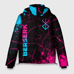 Куртка зимняя мужская Berserk - neon gradient: надпись, символ, цвет: 3D-черный