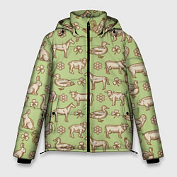 Куртка зимняя мужская Фермерские животные, цвет: 3D-светло-серый