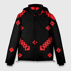 Куртка зимняя мужская Национальный - черный 2, цвет: 3D-красный