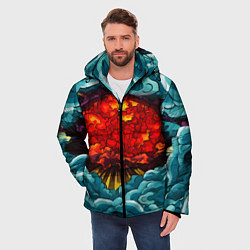 Куртка зимняя мужская Ядерный хаос в витраже, цвет: 3D-черный — фото 2