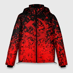 Куртка зимняя мужская Ссср в красках серп и молот, цвет: 3D-красный