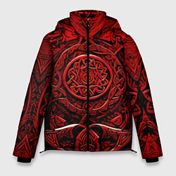 Куртка зимняя мужская Скандинавский орнамент викингов, цвет: 3D-черный