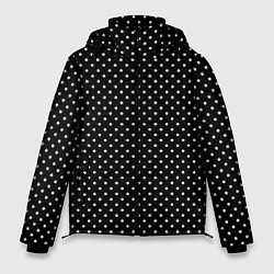 Куртка зимняя мужская В мелкий горошек на черном фоне, цвет: 3D-черный
