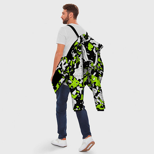 Мужская зимняя куртка Абстракция чёрно-зелёная / 3D-Черный – фото 5