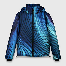 Куртка зимняя мужская Трехмерные волны, цвет: 3D-светло-серый