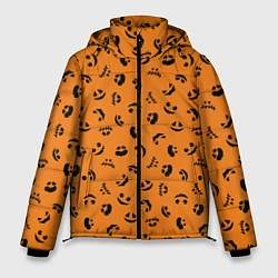 Куртка зимняя мужская Тыквенный узор, цвет: 3D-черный
