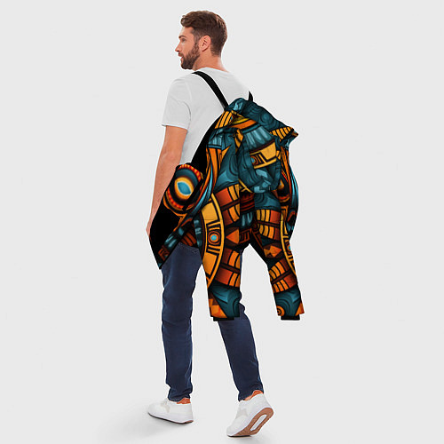 Мужская зимняя куртка Орнамент в африканском стиле / 3D-Черный – фото 5