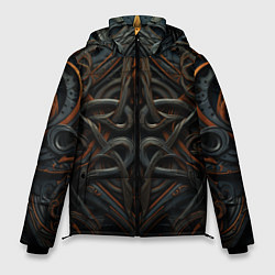 Куртка зимняя мужская Орнамент в викинг-стиле, цвет: 3D-красный