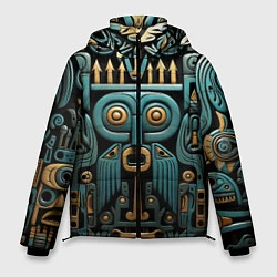 Куртка зимняя мужская Рисунок в египетском стиле, цвет: 3D-черный