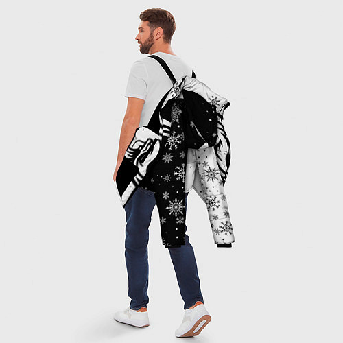 Мужская зимняя куртка Инь Янь - Драконы / 3D-Черный – фото 5