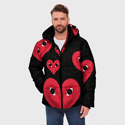 Куртка зимняя мужская Космические сердца, цвет: 3D-черный — фото 2