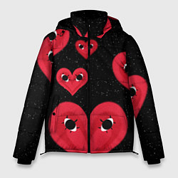 Куртка зимняя мужская Космические сердца, цвет: 3D-светло-серый