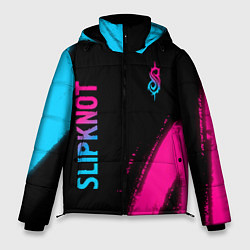 Куртка зимняя мужская Slipknot - neon gradient вертикально, цвет: 3D-черный