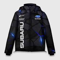 Куртка зимняя мужская Subaru - плиты с эффектом свечения, цвет: 3D-черный