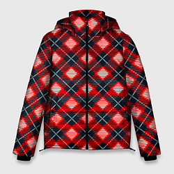 Куртка зимняя мужская Разноцветные квадраты, цвет: 3D-черный