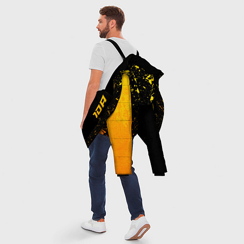 Мужская зимняя куртка Skoda - gold gradient по-вертикали / 3D-Черный – фото 5