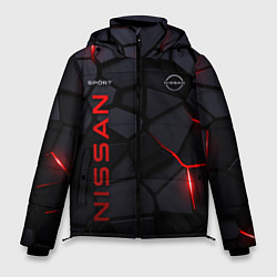 Куртка зимняя мужская Nissan - плиты с эффектом свечения, цвет: 3D-черный