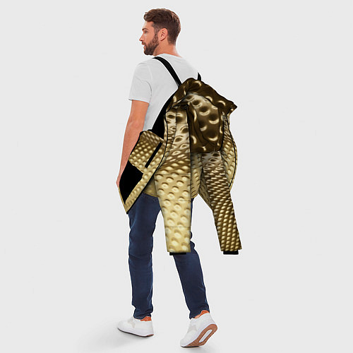 Мужская зимняя куртка Золотая сетка абстракция / 3D-Черный – фото 5
