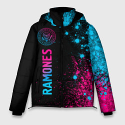 Куртка зимняя мужская Ramones - neon gradient по-вертикали, цвет: 3D-черный