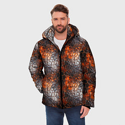 Куртка зимняя мужская Текстура дорогой кожи паттерн, цвет: 3D-красный — фото 2