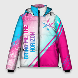 Куртка зимняя мужская Bring Me the Horizon neon gradient style вертикаль, цвет: 3D-черный