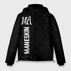 Куртка зимняя мужская Maneskin glitch на темном фоне по-вертикали, цвет: 3D-черный