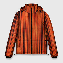 Куртка зимняя мужская Абстрактные полосы красно-оранжевый, цвет: 3D-черный