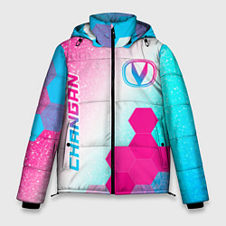 Куртка зимняя мужская Changan neon gradient style вертикально, цвет: 3D-черный