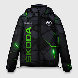 Куртка зимняя мужская Skoda - плиты с эффектом свечения, цвет: 3D-черный