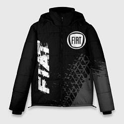 Куртка зимняя мужская Fiat speed на темном фоне со следами шин вертикаль, цвет: 3D-черный