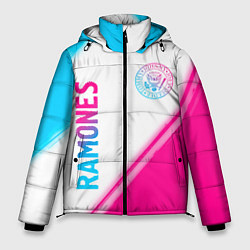 Куртка зимняя мужская Ramones neon gradient style вертикально, цвет: 3D-черный