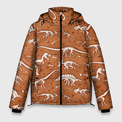 Куртка зимняя мужская Скелеты динозавров, цвет: 3D-черный