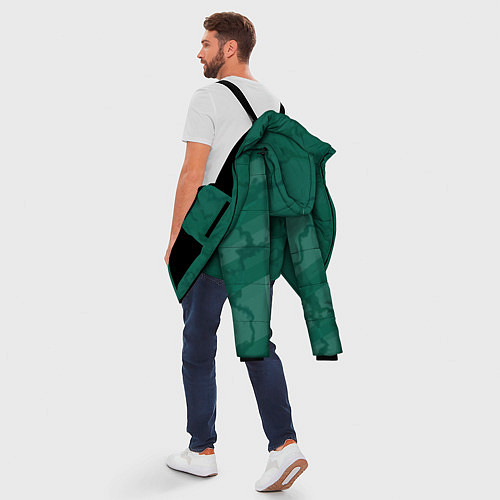Мужская зимняя куртка Серо-зеленые разводы / 3D-Черный – фото 5