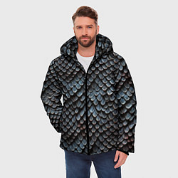 Куртка зимняя мужская Паттерн чешуя дракона, цвет: 3D-черный — фото 2