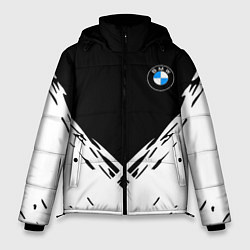 Куртка зимняя мужская BMW стильная геометрия спорт, цвет: 3D-черный