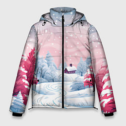 Куртка зимняя мужская Пушистый снегопад, цвет: 3D-красный