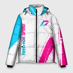 Куртка зимняя мужская Need for Speed neon gradient style вертикально, цвет: 3D-черный