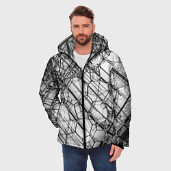 Куртка зимняя мужская Зеркальные узоры, цвет: 3D-черный — фото 2