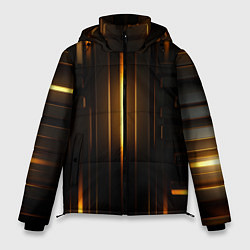 Куртка зимняя мужская Неоновый узор черное золото стене, цвет: 3D-светло-серый